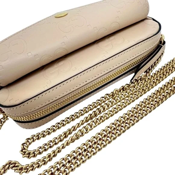 GUCCI Gilbert Calfskin Leather Mini Envelope Beige Crossbody Bag NIB 781554 - Picture 4 of 15